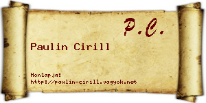Paulin Cirill névjegykártya